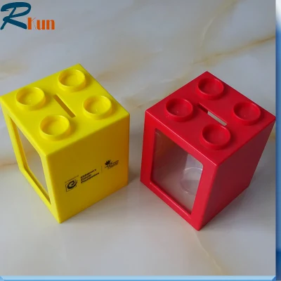 Tirelire Cube en Plastique Tirelire Rouge