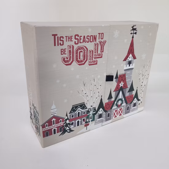 Boîte-cadeau en carton personnalisée, boîte de calendrier sur le thème de noël, utilisée pour ouvrir la boîte aveugle