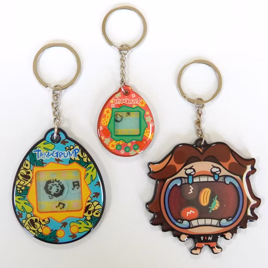 Porte-clés en matériau acrylique personnalisé, dessin animé à paillettes, conception mignonne, personnalisé