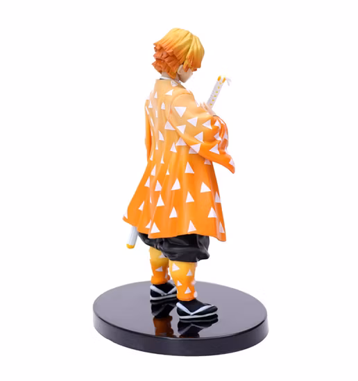 Personnage de dessin animé de Style japonais, tueur de démons Kimets Agatsuma Zenitsu, figurine en vinyle, jouet de dessin animé, décoration de Table de voiture